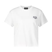 Logo Geborduurd Katoenen T-Shirt A.p.c. , White , Dames