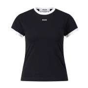 Logo T-shirt met moderne silhouet Msgm , Black , Dames