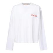 Witte Longsleeve Jersey T-shirt Marni , White , Heren