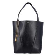 Gestructureerde lederen Spin tote tas Chloé , Black , Dames