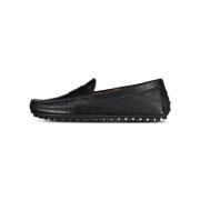 Leren Mocassins met Noppen Rubberen Zool Tod's , Black , Dames