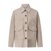 Velours Overhemd met Stijlvolle Details Arma , Beige , Dames