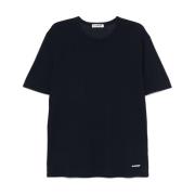 Logo Print Katoenen T-shirt Blauw Jil Sander , Blue , Heren