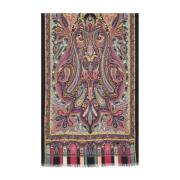 Paisley Kasjmier Sjaal met Franjes Etro , Multicolor , Dames