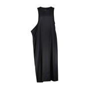 Asymmetrische Streep Maxi Jurk Y-3 , Black , Dames