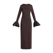 Maxi Jurk met Volumineuze Manchetten Staud , Brown , Dames