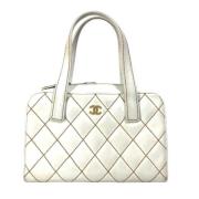 Pre-owned Leather chanel-bags Chanel Vintage , White , Dames