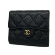 Pre-owned Leather wallets Chanel Vintage , Black , Dames