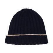 Blauwe Beanie Muts voor Mannen Brunello Cucinelli , Blue , Heren