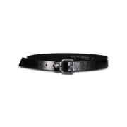 Glanzende leren riem Patrizia Pepe , Black , Dames