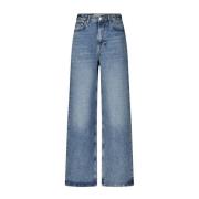 Hoge taille relaxed fit jeans met strass Samsøe Samsøe , Blue , Dames