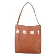 Ivoor Kleine Museum Tote Tas Marni , Brown , Dames