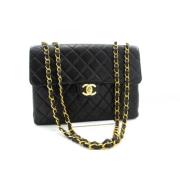 Pre-owned Leather chanel-bags Chanel Vintage , Black , Dames