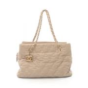 Pre-owned Leather shoulder-bags Chanel Vintage , Beige , Dames