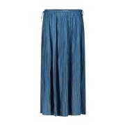 Satin Maxi Rok met Elegante Plooien Ulla Johnson , Blue , Dames