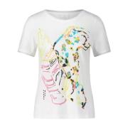 Luipaardprint Katoenen T-Shirt Sportalm , White , Dames