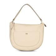 Hobo tas van generfd leer met meerdere compartimenten Abro , Beige , D...