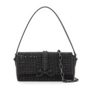 Kristal Mesh Tas met Strik Self Portrait , Black , Dames