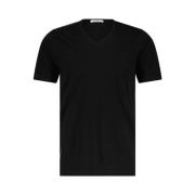 Klassiek V-hals T-shirt Stefan Brandt , Black , Heren