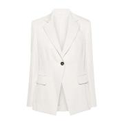 Witte Jas Brunello Cucinelli , White , Dames