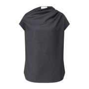 Asymmetrische wollen blouse met gerimpelde schouder Loulou Studio , Bl...