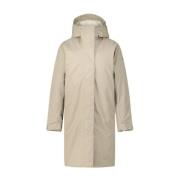 Lange Parka met Verborgen Sluiting en Capuchon Peak Performance , Beig...