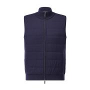 Gewatteerd wollen vest met hoge kraag Iris Von Arnim , Blue , Heren