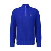 Wollen Half-Zip Trui Lacoste , Blue , Heren