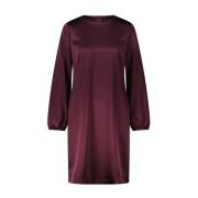 Satin Jurk met Ronde Halslijn Luisa Cerano , Red , Dames