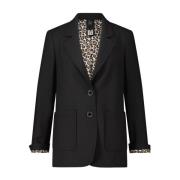 Blazer met Animal-Print en Reverskraag Marc Cain , Black , Dames