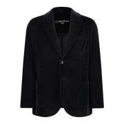 Fluwelen Blazer Slim-Fit Voorzakken Circolo 1901 , Black , Heren