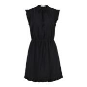 Stijlvolle Mini Jurk met Zoomdetails Bella Dahl , Black , Dames