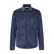 Corduroy overhemdjasje met kasjmier Maurizio Baldassari , Blue , Heren