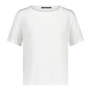 Gemengd Materiaal T-Shirt, Halftransparante Voorkant Luisa Cerano , Wh...