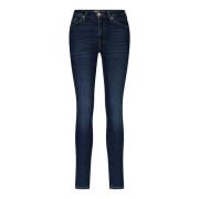 High-Waist Skinny Jeans met Stickdetails 7 For All Mankind , Blue , Da...