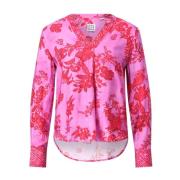 Bloemen V-hals blouse Emily Van den Bergh , Multicolor , Dames