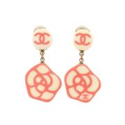 Pre-owned Plastic earrings Chanel Vintage , Pink , Dames