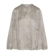 Zijden Kara blouse met ruches Hemisphere , Beige , Dames