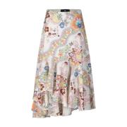 Bloemig Asymmetrisch Midi Rok Etro , Multicolor , Dames