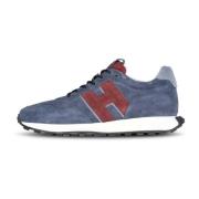 Casual Multicolor Suède Sneakers Hogan , Blue , Heren