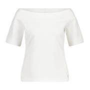 Off-shoulder Shirt met Logo Detail Marc Cain , White , Dames