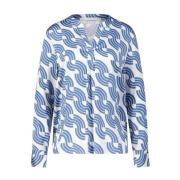 Zijden blouse met golfpatroon Herzen's Angelegenheit , Blue , Dames