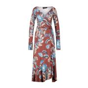 Bloemenprint Jersey Jurk Etro , Multicolor , Dames