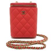 Pre-owned Leather handbags Chanel Vintage , Red , Dames