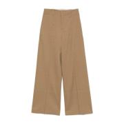 Bruine Broek met Olijfgroene Details Alysi , Brown , Dames