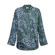 Groene Geknoopte Blouse met Gekromde Zoom Lanvin , Green , Dames