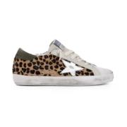 Luipaardprint Sneakers met Grijs Suède Golden Goose , Multicolor , Dam...