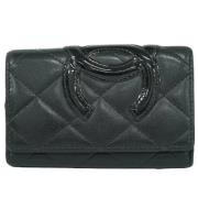 Pre-owned Leather wallets Chanel Vintage , Black , Dames