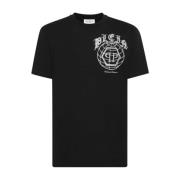 Zwart Casual Stijl Heren T-shirt Philipp Plein , Black , Heren