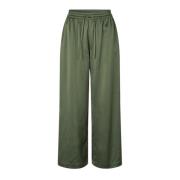 Hoge taille wijde elastische broek Samsøe Samsøe , Green , Dames